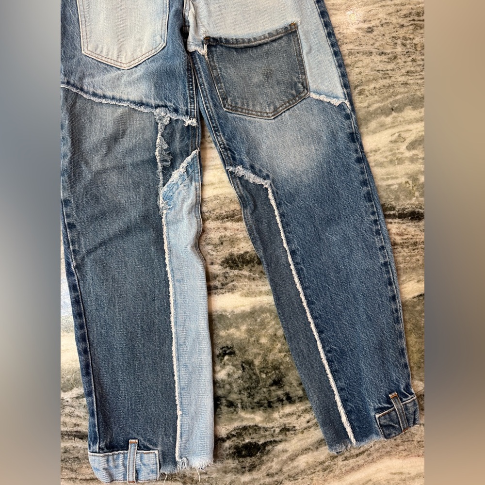 REVICE Denim Women's Straight Leg Patchwork Jeans Size 24 - Picture 3 of 10